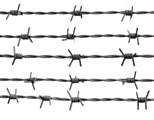 Dark barbed wire fence