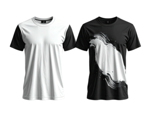 Two black and white t-shirts