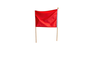 Red flag against black background