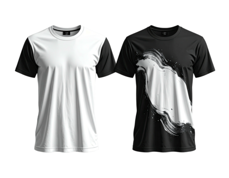 Two black and white t-shirts