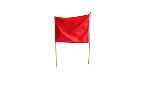 Red flag against black background