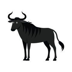 Wildebeest on White Background