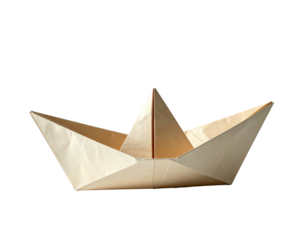 A simple paper boat, creased and folded