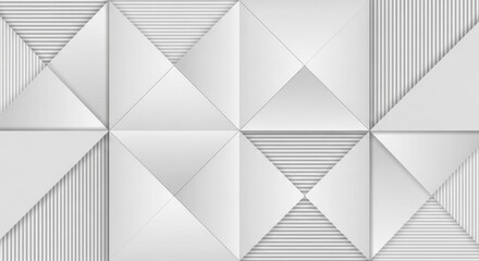 Obraz premium Geometric Triangle Pattern with White Lines, White Minimalist Background