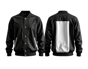 Black and white varsity jacket mockup