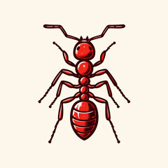 red ant premium illustration vector 