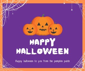 purple orange illustration happy halloween
