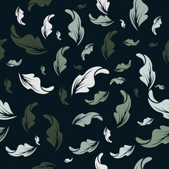 Seamless pattern with abstract leaves design