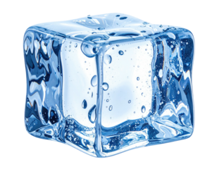 A single, square ice cube