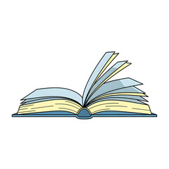 Fototapeta premium An open book with pages fanning out, suggesting reading or learning.