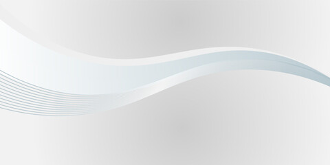 Obraz premium Abstract White and silver wave wide background banner. vector Eps 10