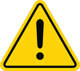  Sign exclamation point on a yellow triangle .Danger and caution sign. Road sign. Hazard warning attention sign

