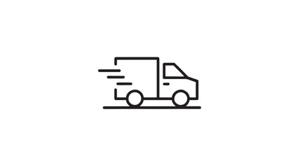 Fototapeta premium Speedy delivery truck icon symbolizing fast shipping and logistics services
