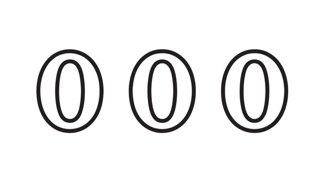 Three circular icons with the number zero inside, representing a concept of nothingness or a starting point.