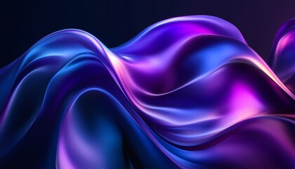 Obraz premium Abstract blue and purple waves flowing smoothly