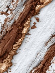 Textured Abstract Background With Copper Gold And White Marble Streaks Shiny Glitter Effect