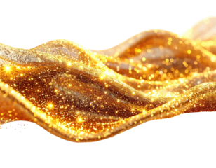 Golden liquid flowing in waves