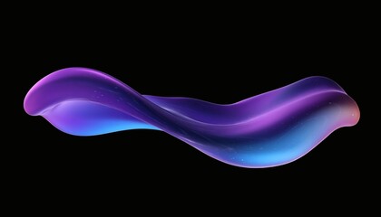 Abstract purple and blue wave flowing on black background