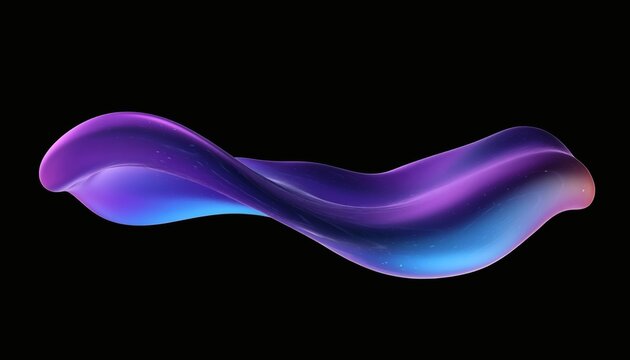 Abstract purple and blue wave flowing on black background