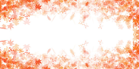 Autumn Leaves Frame Background
