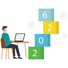 Reach your 2026 goals and celebrate success with this modern business concept featuring rising stock market trends for entrepreneurs and financial growth