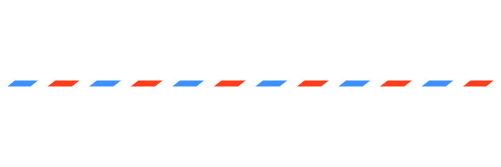 Airmail border. red and blue border line for postcard template. Diagonal red-and-blue edge pattern inspired by vintage airmail envelopes