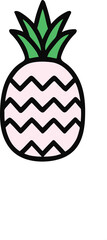 Obraz premium Tropical Charm Minimalist Pineapple Icon