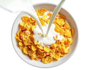 Milk being poured over cereal in a bowl (1)