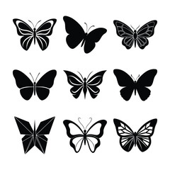 Fototapeta premium set of butterflies isolated on white