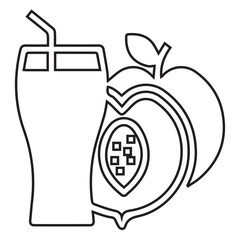 Peach Drink Outline Icon