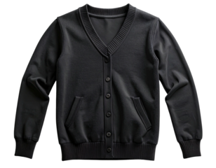 Dark gray cardigan, front view