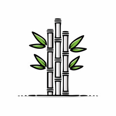 Bamboo stalk illustration vector art depicting nature and plant life