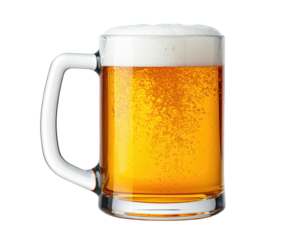 A full glass beer mug