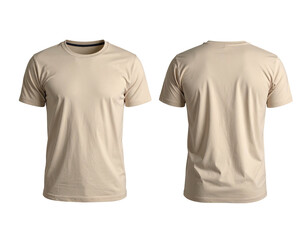 Cream-colored t-shirt, front and back views