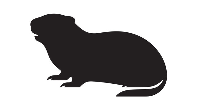Simple black silhouette of a gopher on a white background