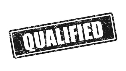 qualified black stamp with grunge texture