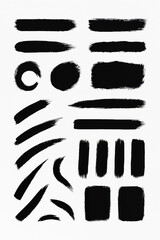 Bold Strokes, Ink Textures, Rough Elements, Painted Shapes, Abstract Smears, Brush Marks, Distressed Swipes, Charcoal Blots, Messy Designs, Organic Patches, Urban Accents, Artistic Graphics