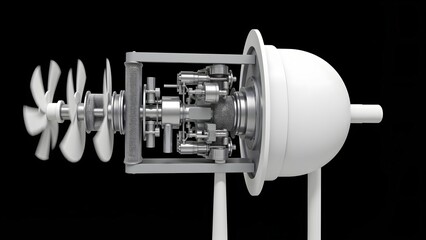 Mechanical engine cross-section