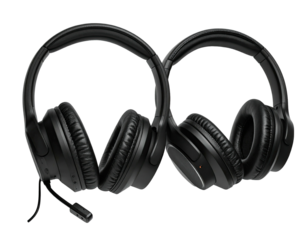 Pair of black over-ear headphones