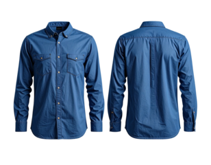 A front and back view of a denim shirt