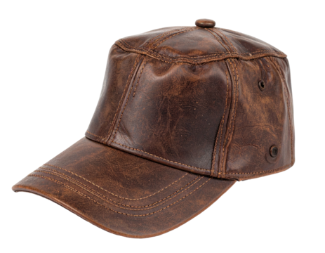Brown leather baseball cap (2)
