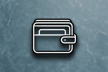 Minimalist Wallet Icon on Textured Background Emphasizing Financial Security and Digital Payment Solutions for Modern Consumers and Business Transactions