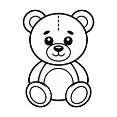 Fototapeta premium Simple line drawing teddy bear vector illustration scalable eps icon for kids toys and gifts silhouette