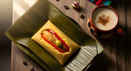 Delectable Authentic Cuisine Presentation: A Savory Dish And Complementary Beverage