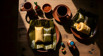 Delectable Authentic Cuisine with Appetizing Tamales and Traditional Beverages