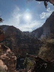 View from canyon overlook trail view point, Zion canyon.