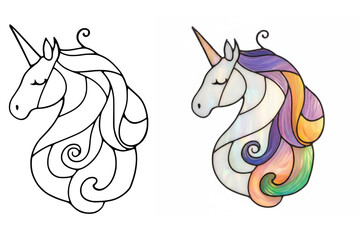 Stained Glass Unicorn,Rainbow Unicorn Stained Glass Art