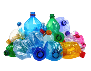 A pile of colorful plastic bottles (1)