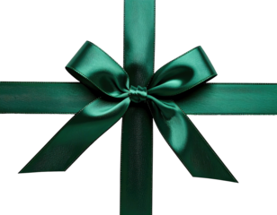 Emerald green satin ribbon bow (3)