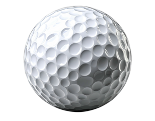 White golf ball against black background